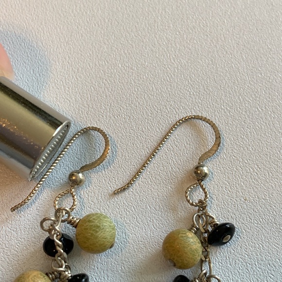 Rainforest Rhyolite earrings. Attracts positive change and connection to earth. - Picture 4 of 8